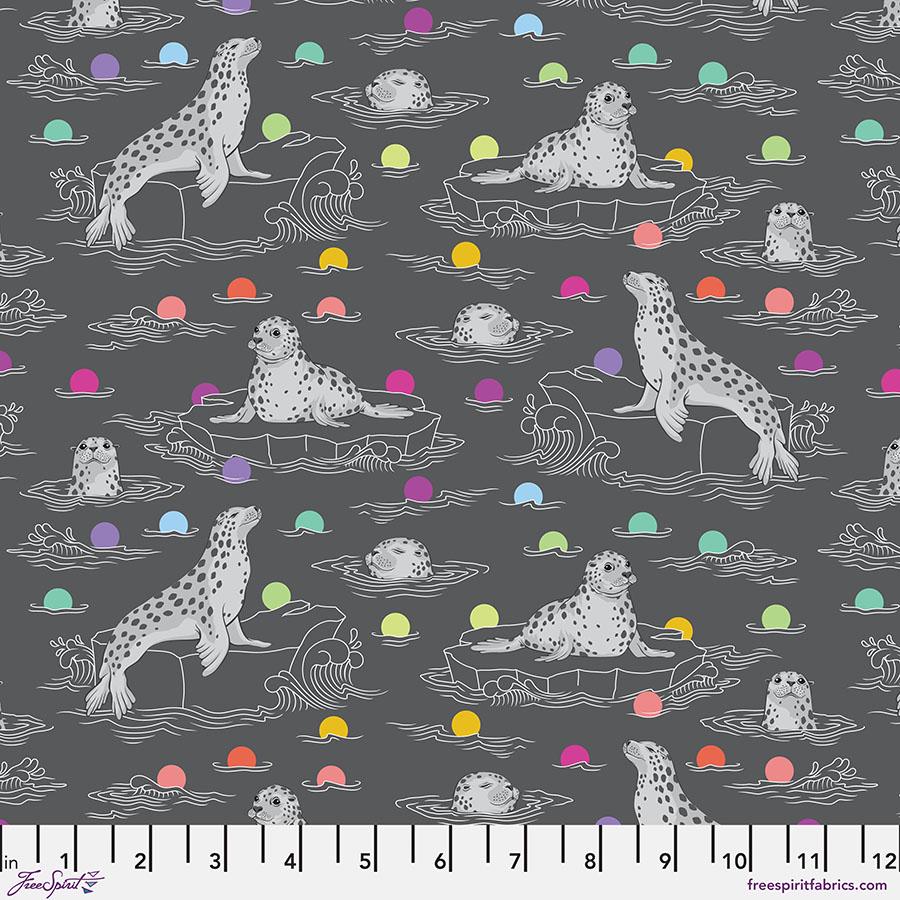 Graywork Seal the Deal Carbon by Tula Pink for Free Spirit Fabrics PWTP259.Carbon Sold in 1/2 yard increments