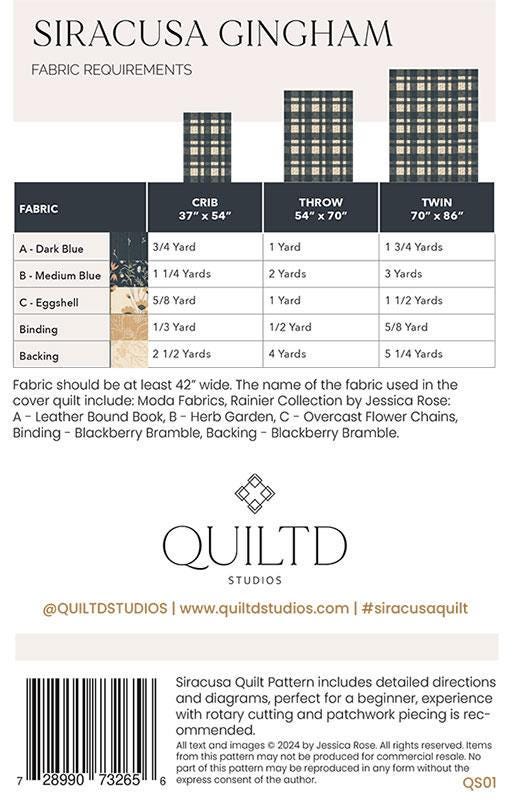 Siracusa Quilt Patterns QS01 From Quiltd Studios By Jessica Rose