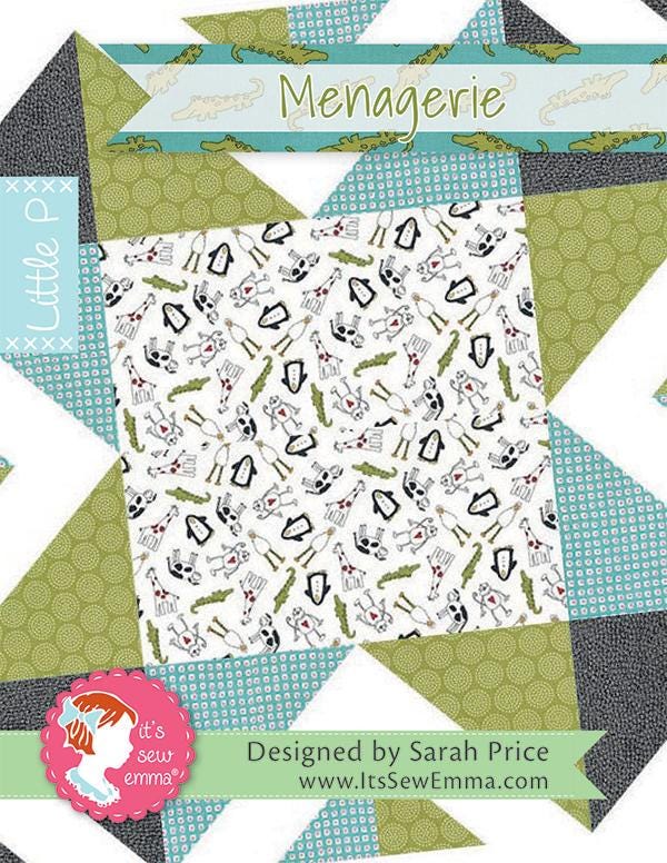 Menagerie Printed Little P Quilt Pattern By It's Sew Emma #ISE-528 by It's Sew Emma Bin MP