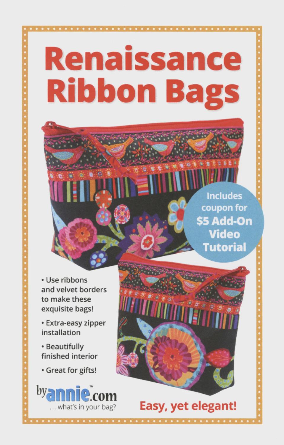 Renaissance Ribbons Bags PBA266 Pattern by Annie