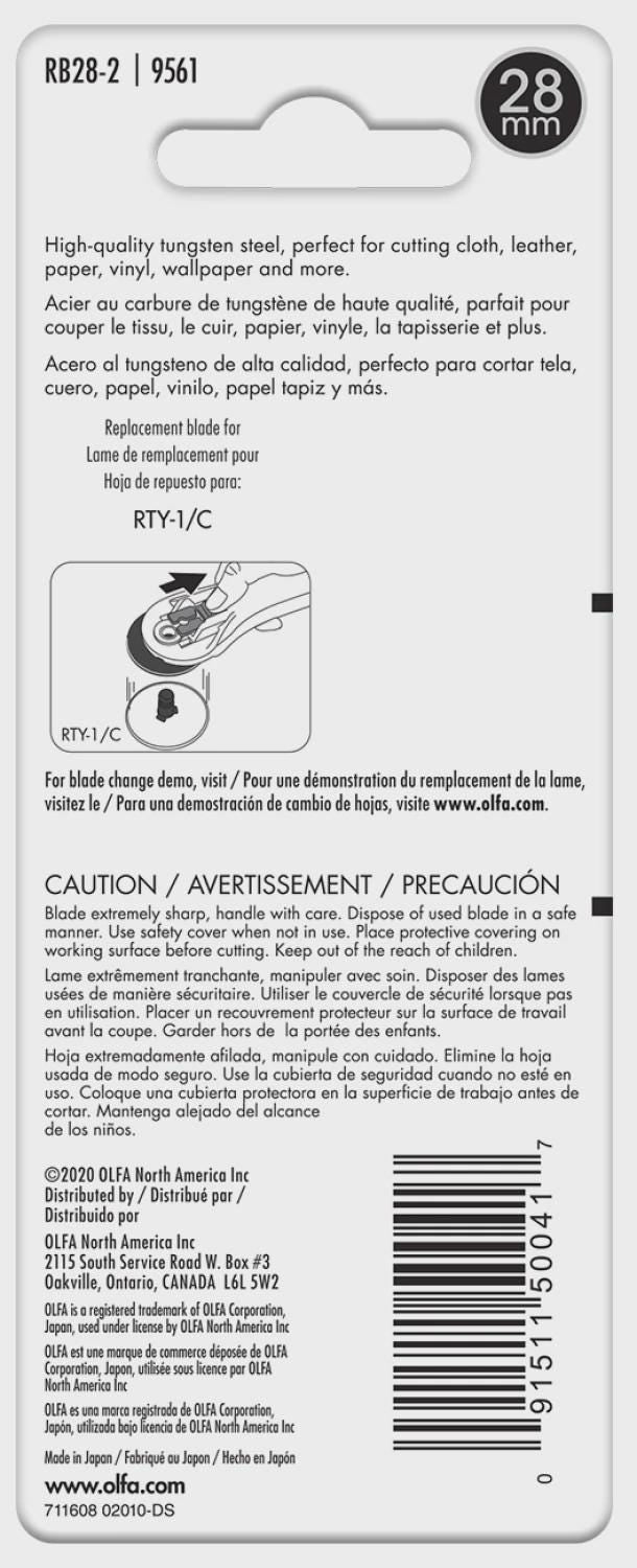 OLFA 28mm Rotary Blade RB28-2 two pack