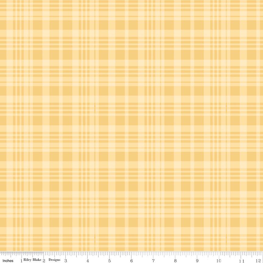 Winnie the Pooh Plaid Plaid Yellow Yardage C17005-Yellow by Echo Park Paper Co. For Riley Blake Sold in 1/2 yard Increments