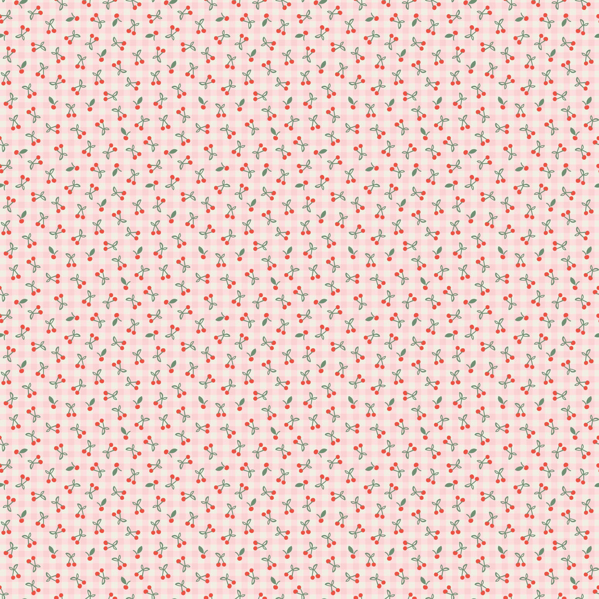 Farmhouse Fancy Cherry Pie Pink FH25968 by Elea Lutz for Poppie Cotton Sold in 1/2 yard increments cut continuously