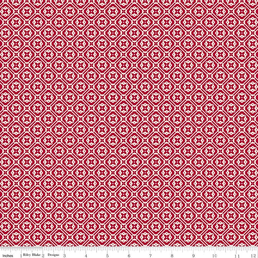 Farmers Daughter Doily Jazzberry C17169-Jazzberry by Lori Holt for Riley Blake Sold in 1/2 yard increments