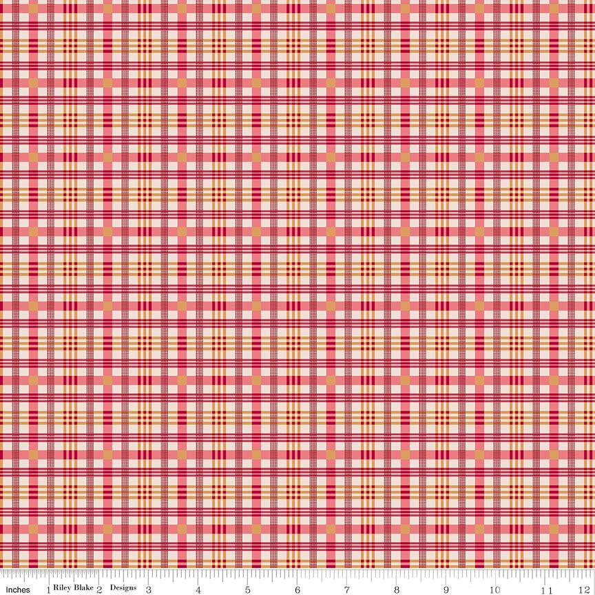 Farmers Daughter Plaid Tea Rose C17175-Tearose by Lori Holt for Riley Blake Sold in 1/2 yard increments