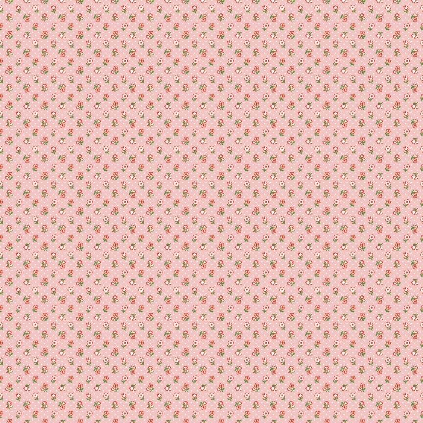 The image is a repeating pattern of small pink flowers or dots arranged in a diagonal grid-like pattern.