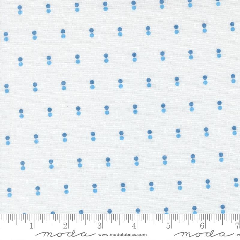 a repeating pattern of blue dots on a white background.