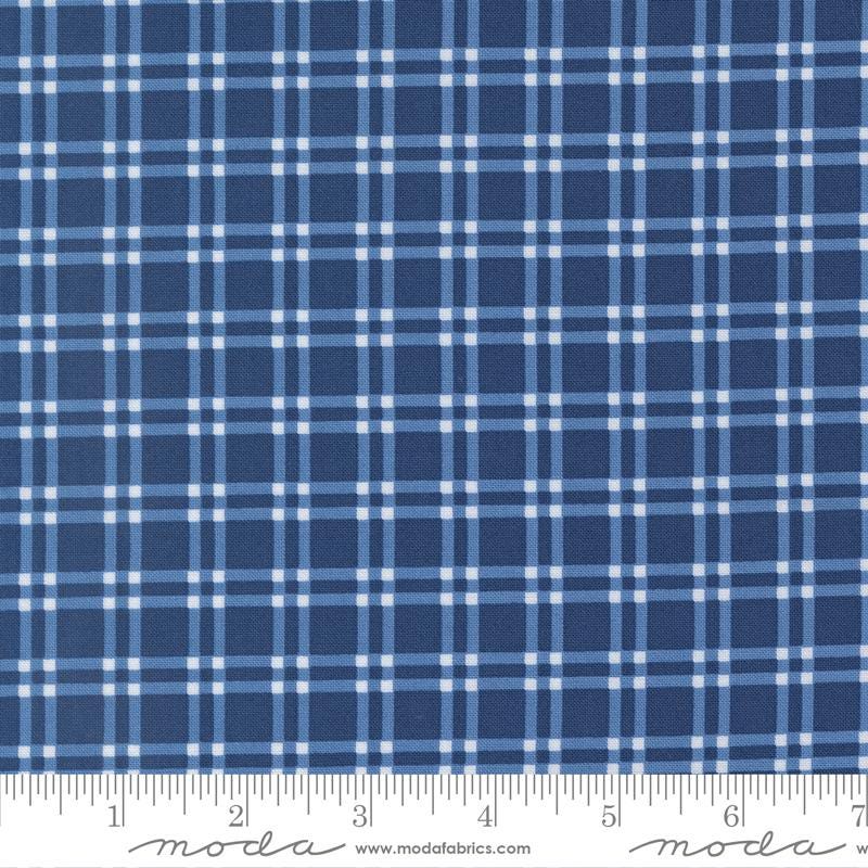 a close-up view of a fabric with a blue and white checkered pattern. The fabric appears to be made of a material with a grid-like texture, which creates a visually appealing and textured appearance.