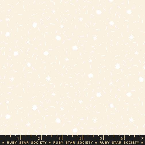 The image is a light beige background with white stars scattered throughout, creating a starry night sky effect.