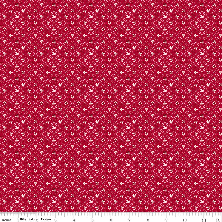 Farmers Daughter Cherries Jazzberry C17167-Jazzberry by Lori Holt for Riley Blake Sold in 1/2 yard increments