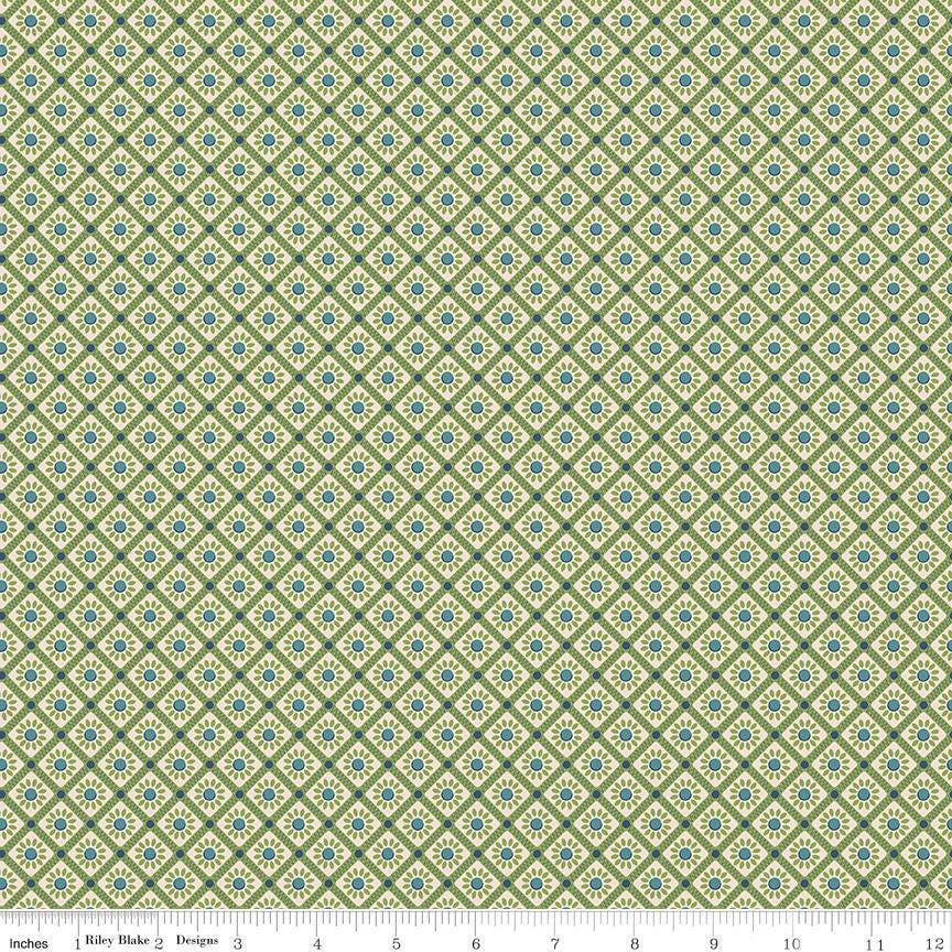 Farmers Daughter Sunflower Thyme C17174-Thyme by Lori Holt for Riley Blake Sold in 1/2 yard increments