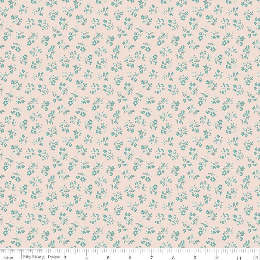 Farmers Daughter Background Raindrop Feedsack C17180-Raindrop by Lori Holt for Riley Blake Sold in 1/2 yard increments