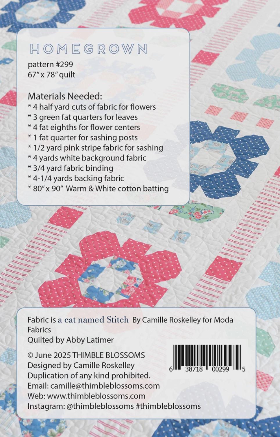 Homegrown Pattern by Camille Roskelley for Thimble Blossoms TBL299
