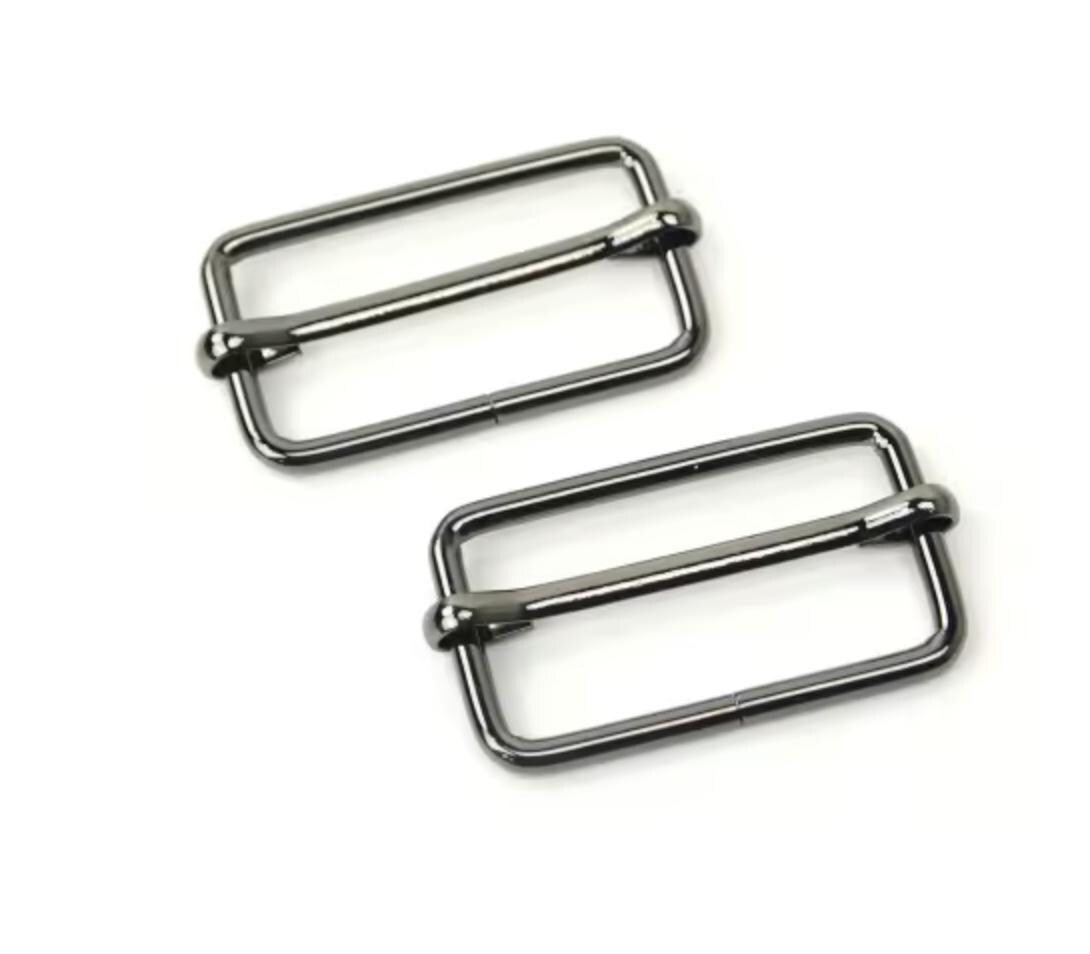 Sallie Tomato Two Slider Buckles 1 1/2" Gunmetal STS127BT