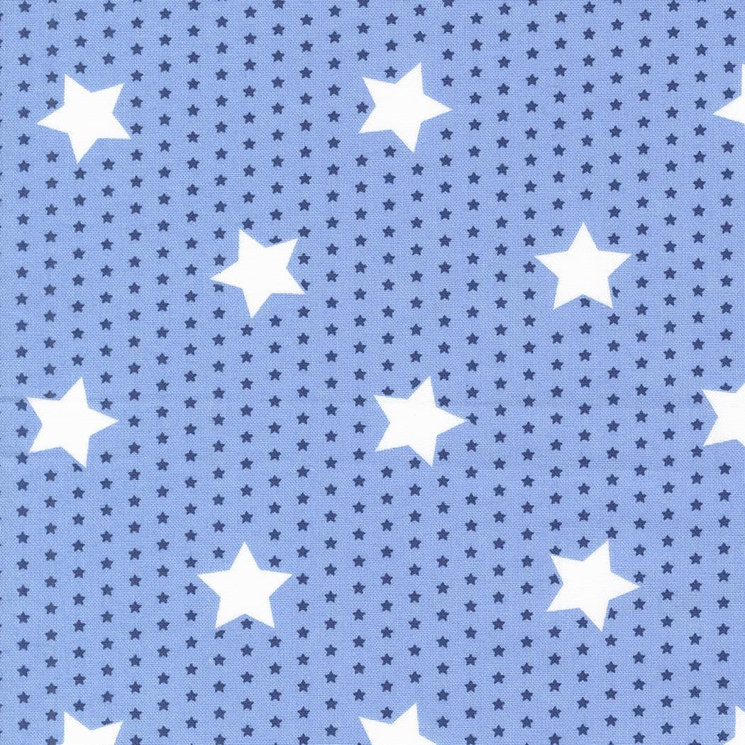 a pattern of white stars against a blue background.