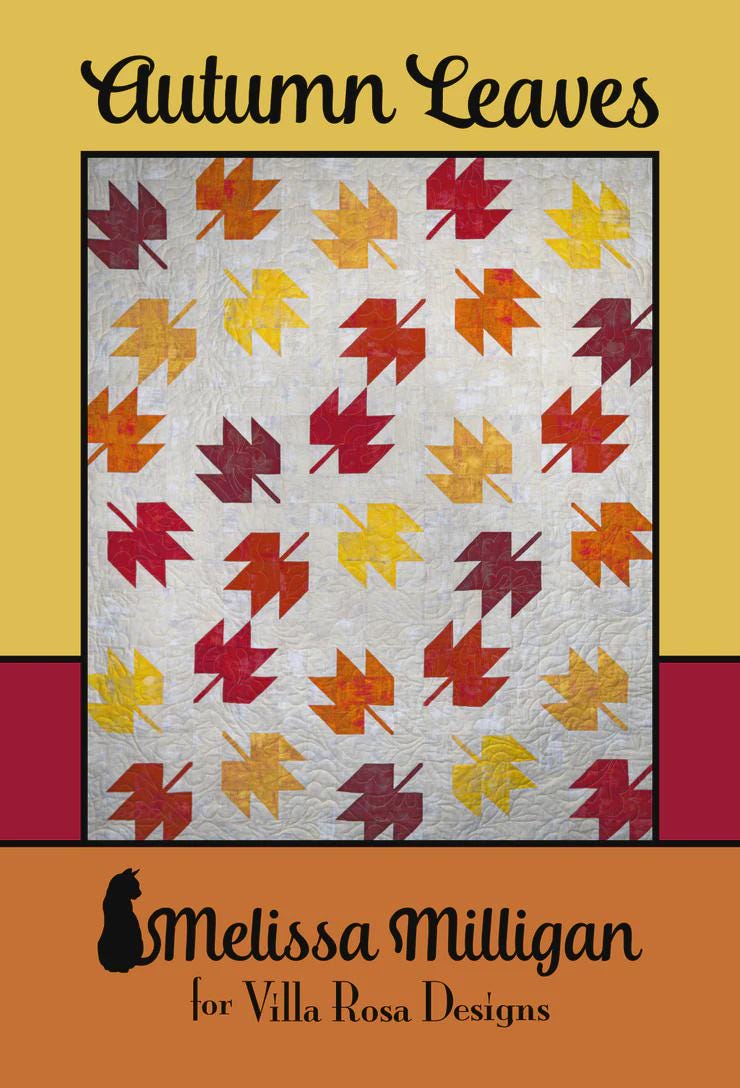 Autumn Leaves Printed Pattern by Melissa Milligan for Villa Rosa Designs Size 60 x 72"