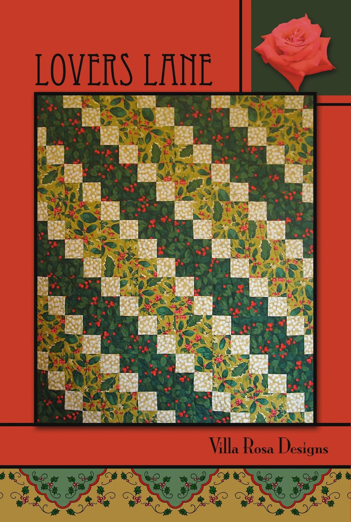 Lovers Lane Quilt Pattern by Pat Fryer for Villa Rosa Designs 48 x 54