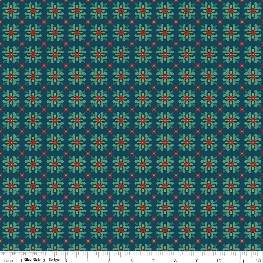 In From the Cold - Tiles Navy C14864-NAVY Yardage by Heather Peterson for Riley Blake Designs