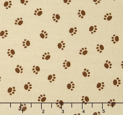 Rover Dog Paw Tan C5213-TAN by Bella Blvd for Riley Blake Sold in 1/2 Yard Increments