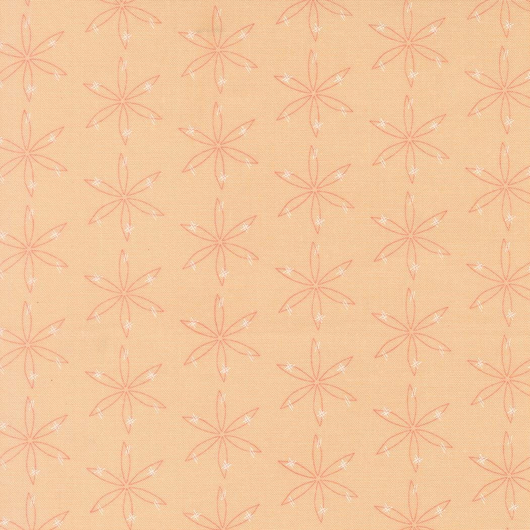 a repeating pattern of pink and white flowers on a beige background.