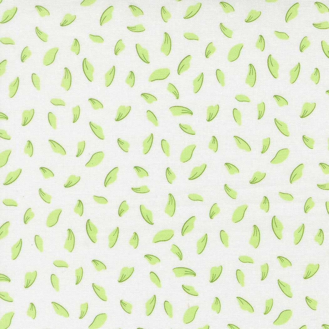 a repeating pattern of green leaves on a white background.