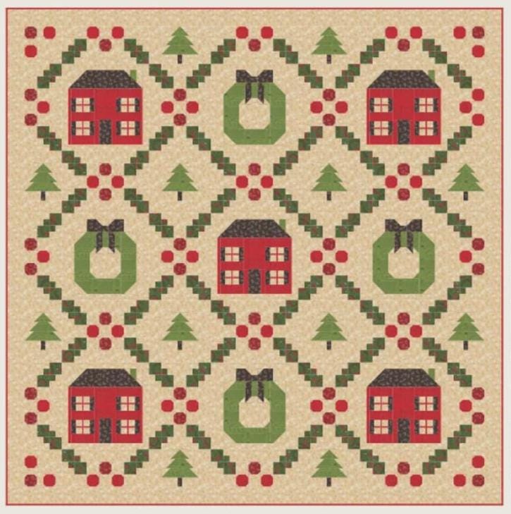 Home for the Holidays Quilt Pattern SIH119 by Stacy Iest Hsu 80" x 80" Printed Pattern Only