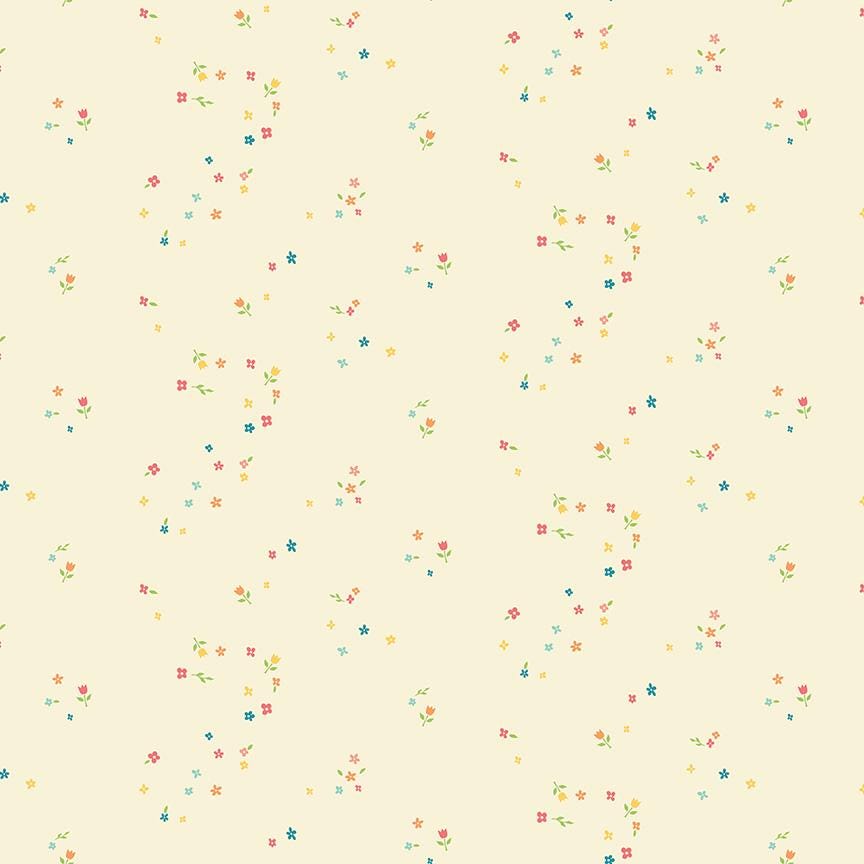 First Blooms Mini Blooms Vanilla C16326-Vanilla Yardage by Heather Peterson for Riley Blake Designs Sold in 1/2 Yard Increments
