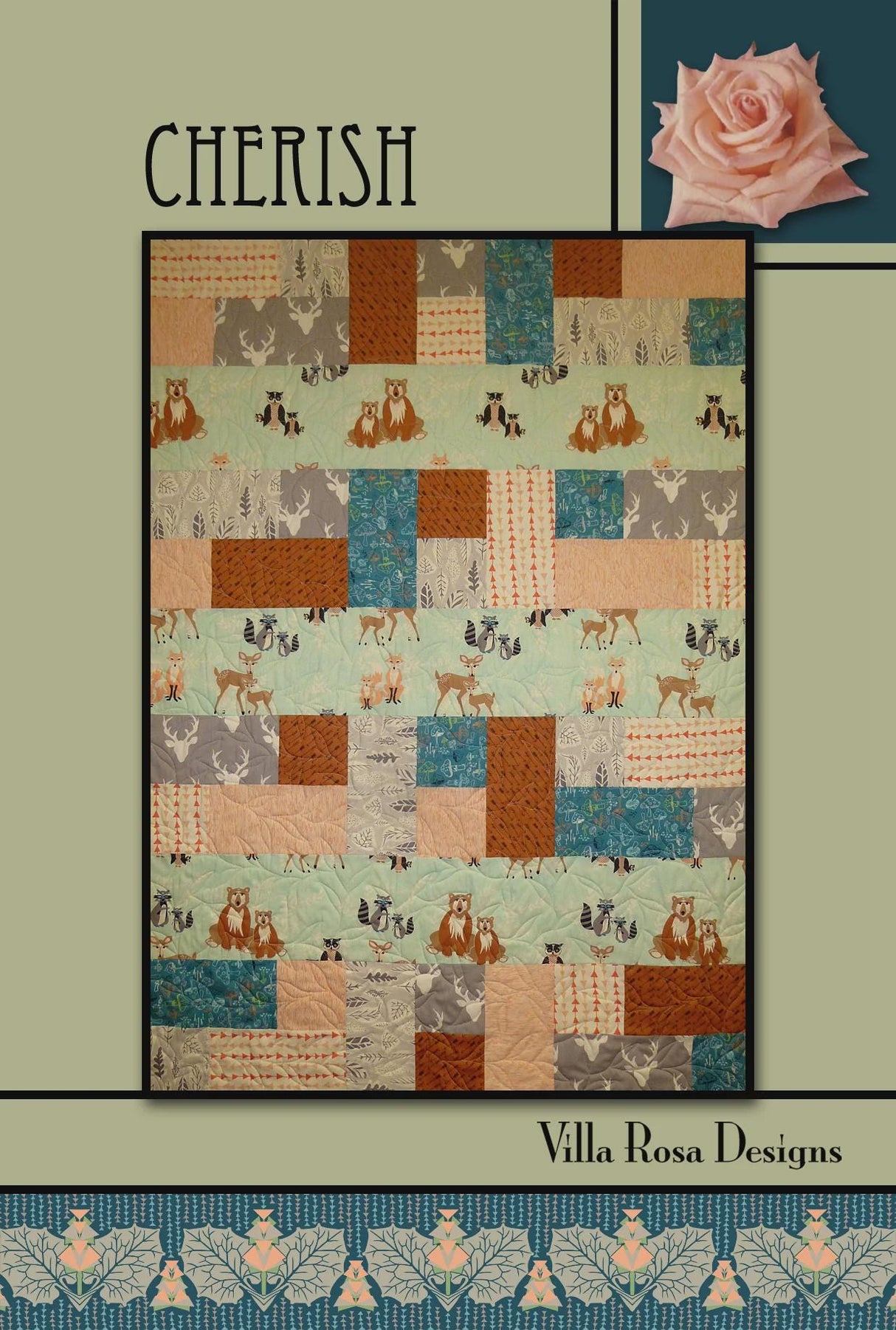 Cherish Quilt Pattern From Villa Rosa Designs - size 41" x 57"