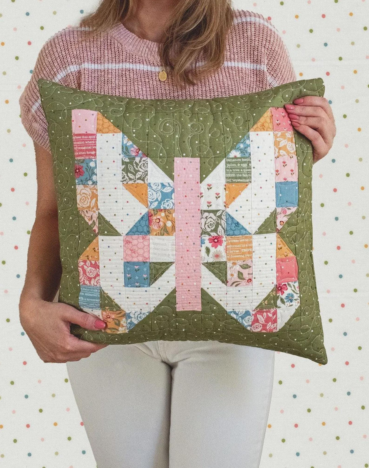 Wild Honey Mini Charmed Pillow Kit by Lella Boutique Green Background
