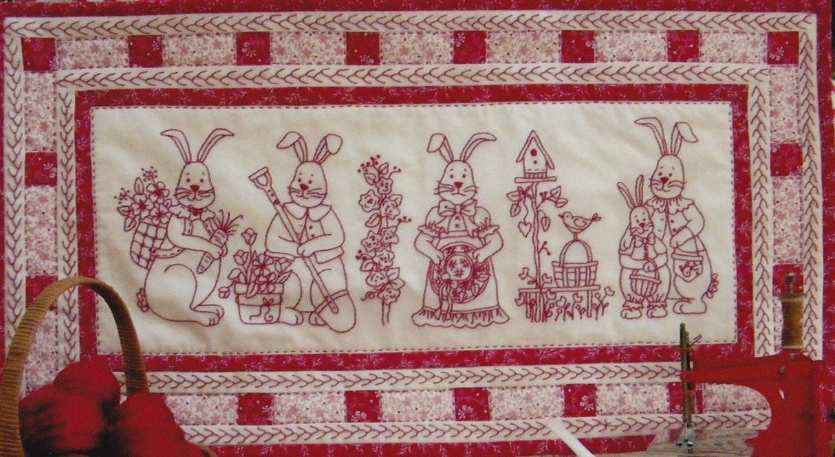Bunny Bunch Table Runner BBD588 From Bird Brain Designs by Robin Kingsley Printed Pattern Only