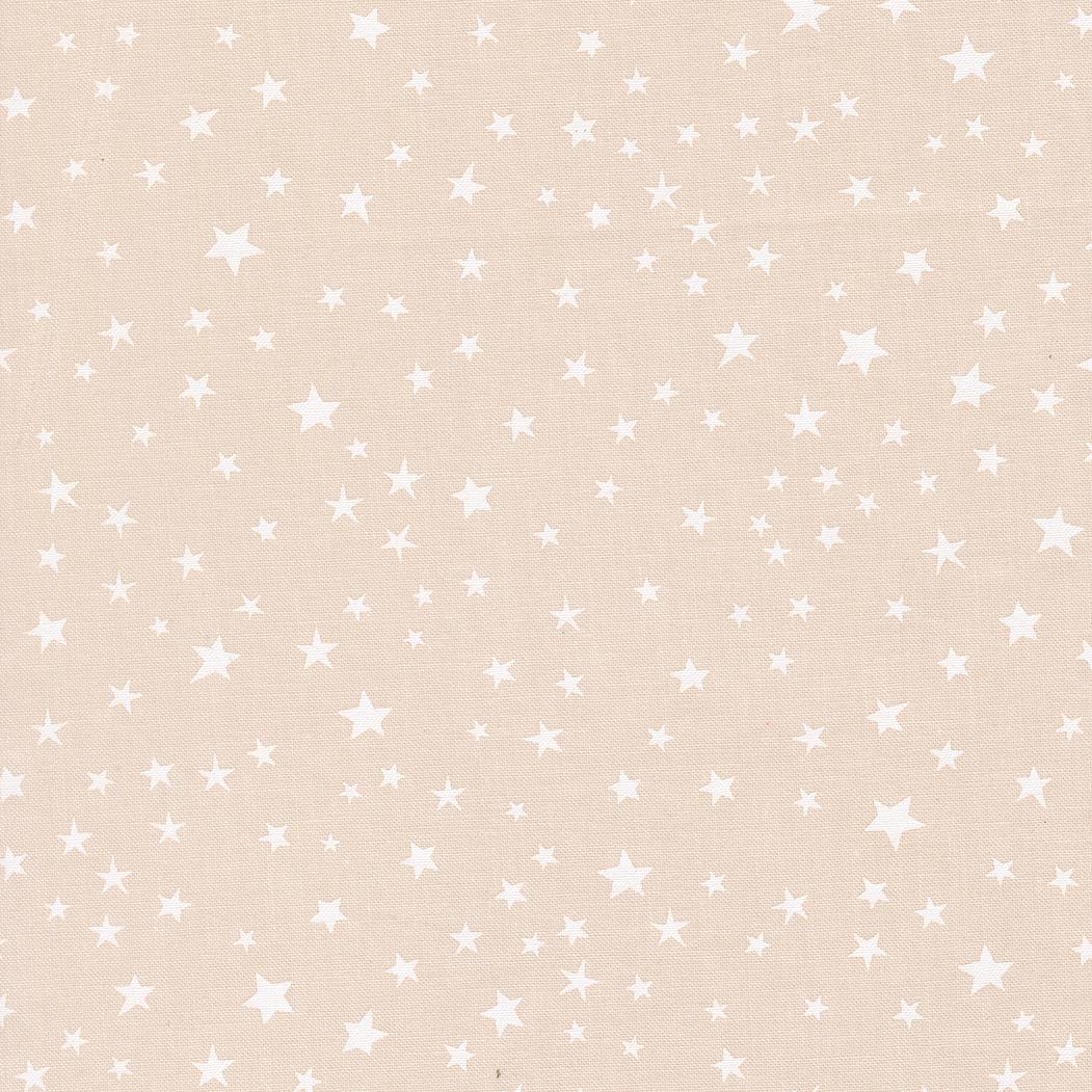 a repeating pattern of white stars on a beige background.