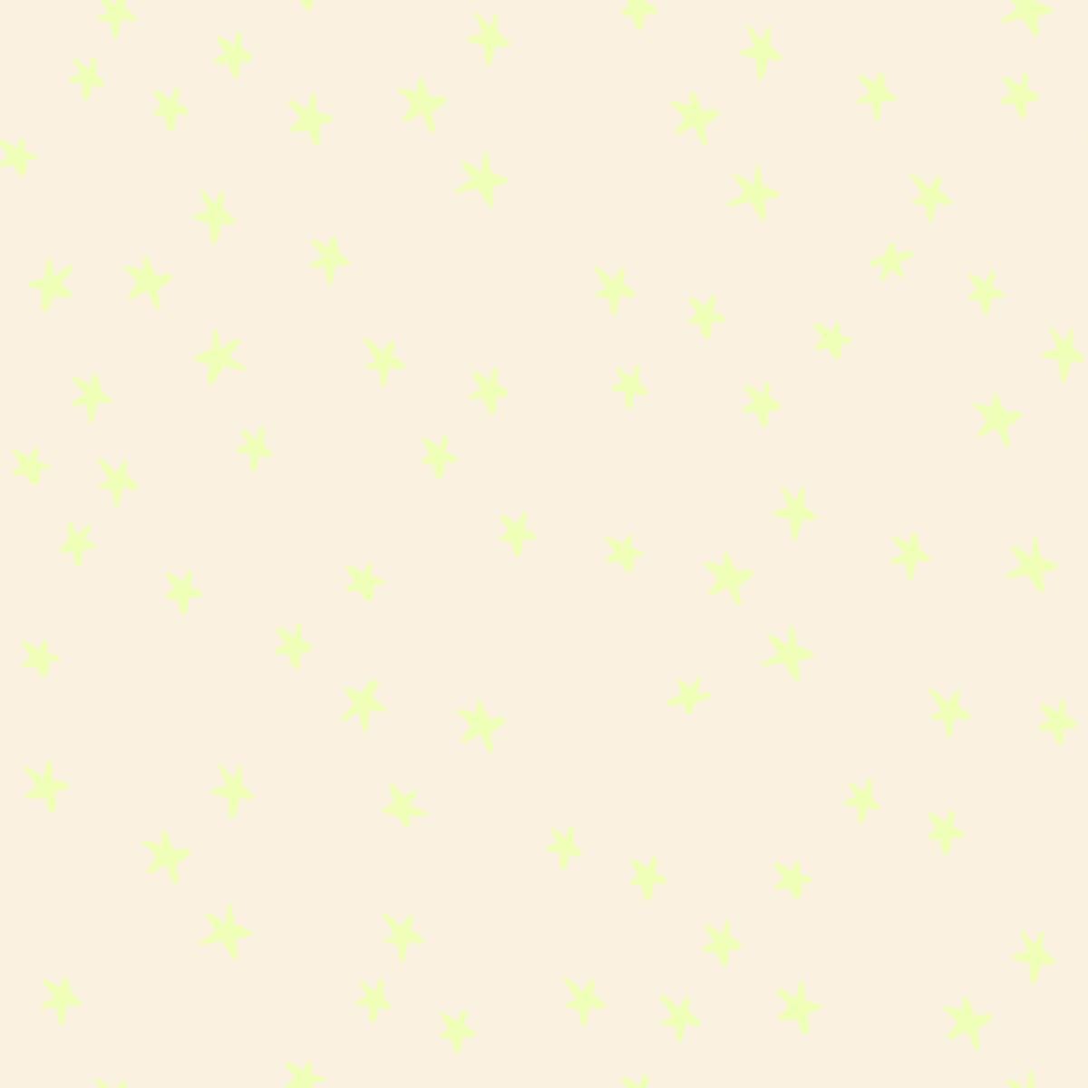 a repeating pattern of small yellow stars on a light beige background.