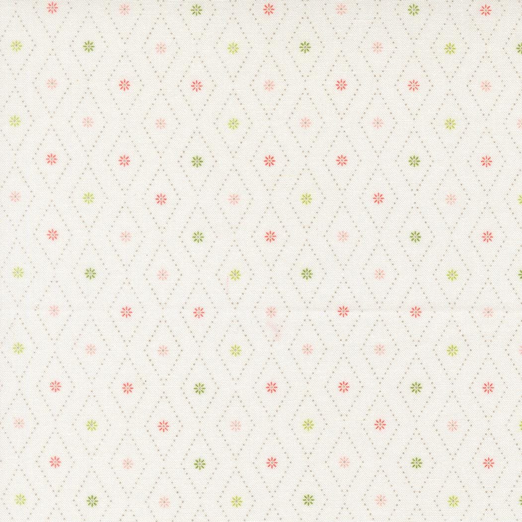 a repeating pattern of small diamond shapes in various shades of green, red, and white, creating a visually appealing and intricate design.