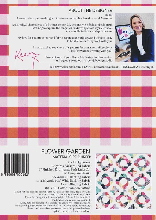 Flower Garden Quilt Pattern LLS120 By Keera Job from Live Love Sew Pattern Co Printed Pattern Only