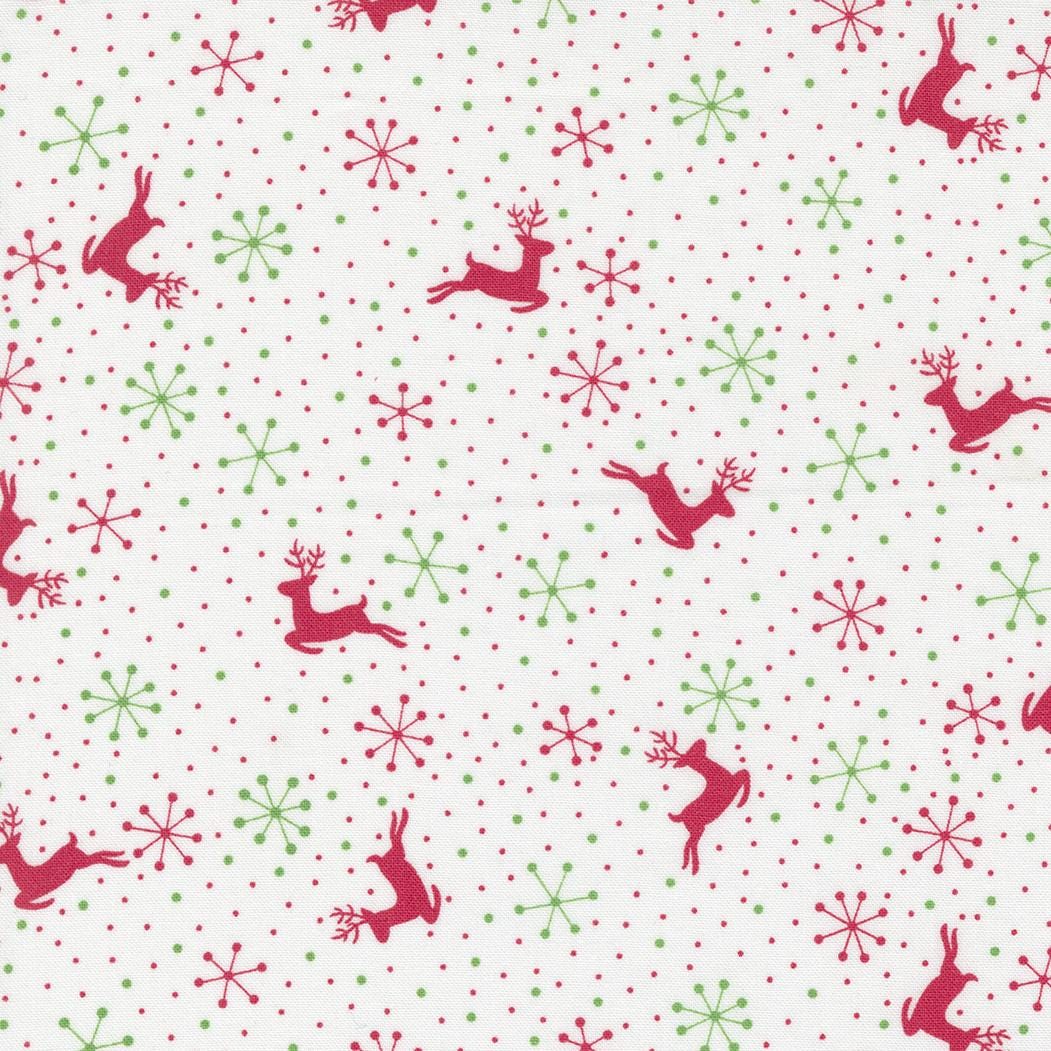 Reindeer Games Reindeer Snowflakes Winter White Yardage 22446-11 By Me And My Sister Designs Sold In 1/2 Yard Increments Cut Continuously