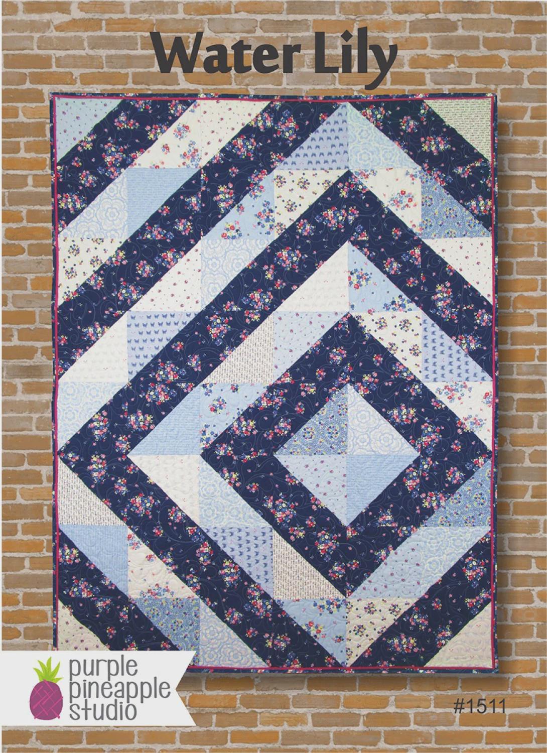 Water Lily Quilt Pattern PPS1511 From Purple Pineapple Studio - 49” x 65”