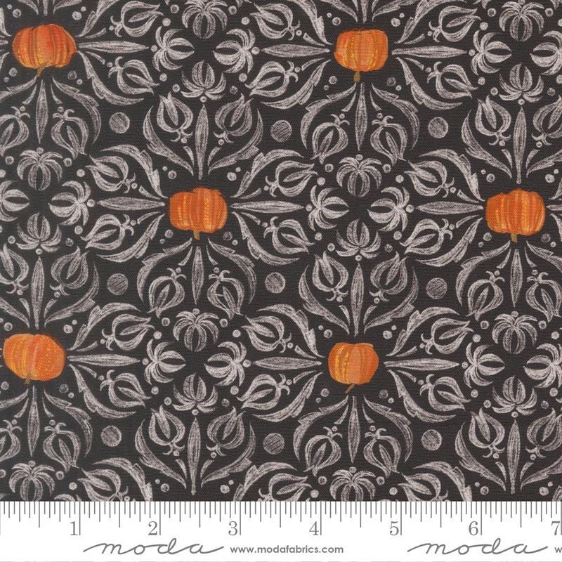 a repeating pattern of orange pumpkins against a dark background, creating a visually striking and festive design.