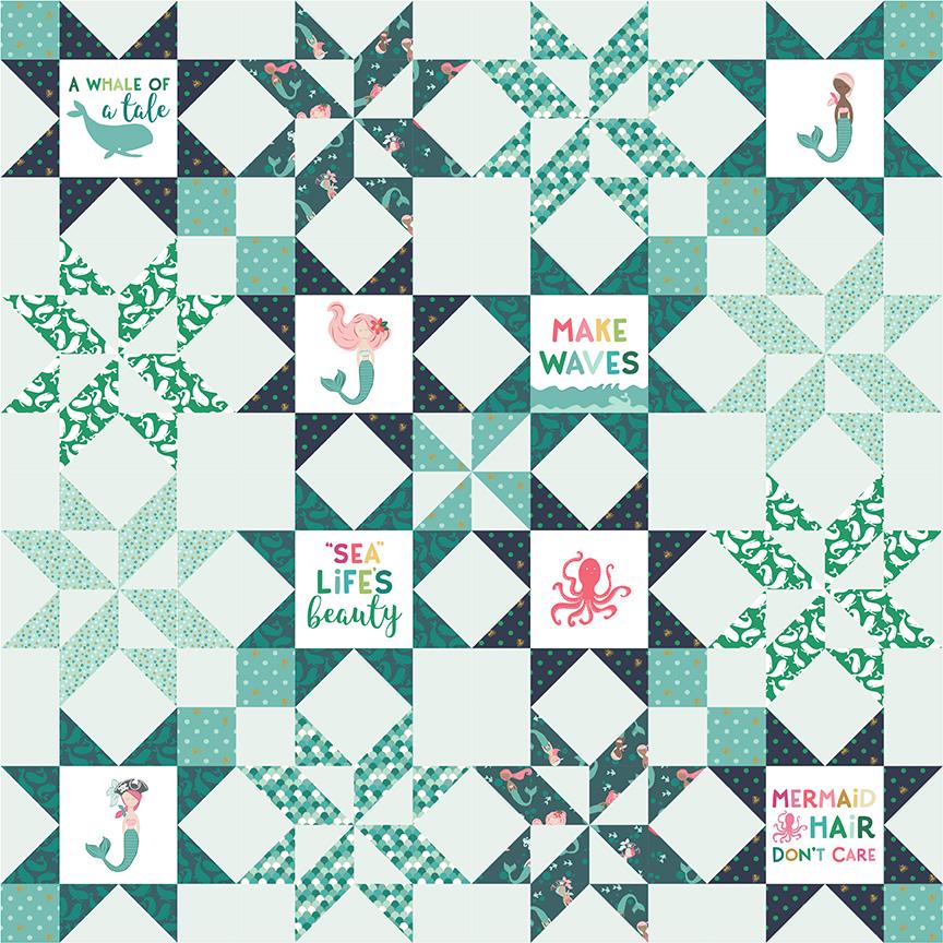 Star Bright Quilt Pattern by Melissa Mortenson of Polka Dot Chair 64" x 64"