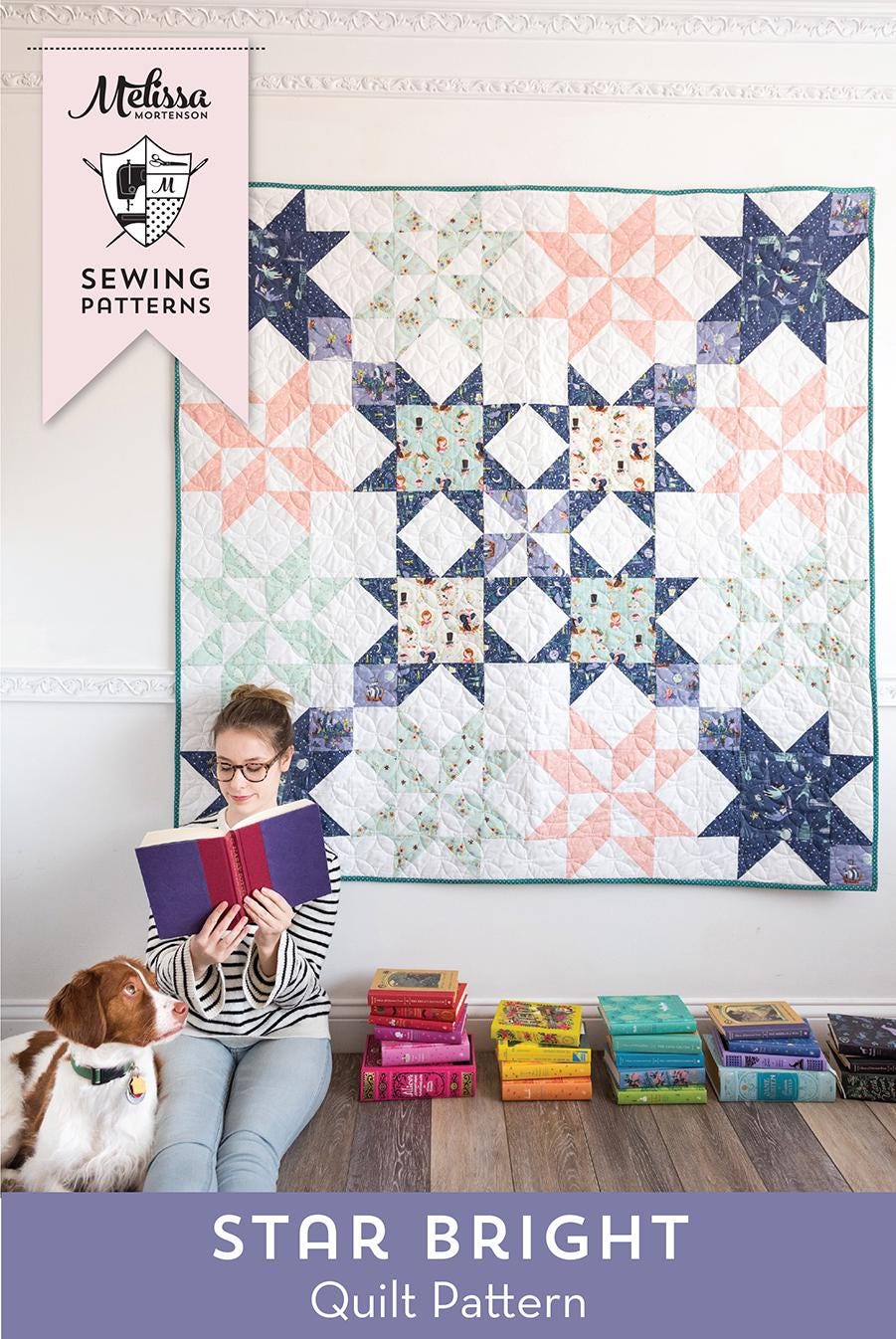 Star Bright Quilt Pattern by Melissa Mortenson of Polka Dot Chair 64" x 64"
