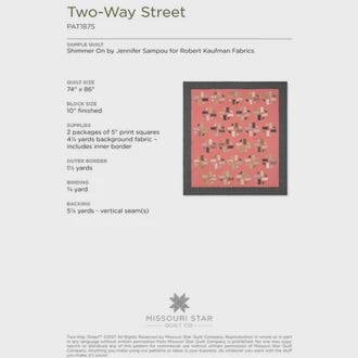 Two-Way Street Quilt Pattern PAT1875 by Missouri Star - size 74" x 86" Printed Pattern Only