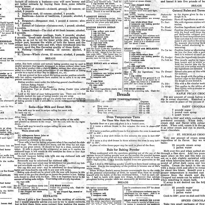 Gingerbread Recipe Text White Gingerbread by J. Wecker Frisch for Riley Blake Designs Sold in 1/2 Yard Increments