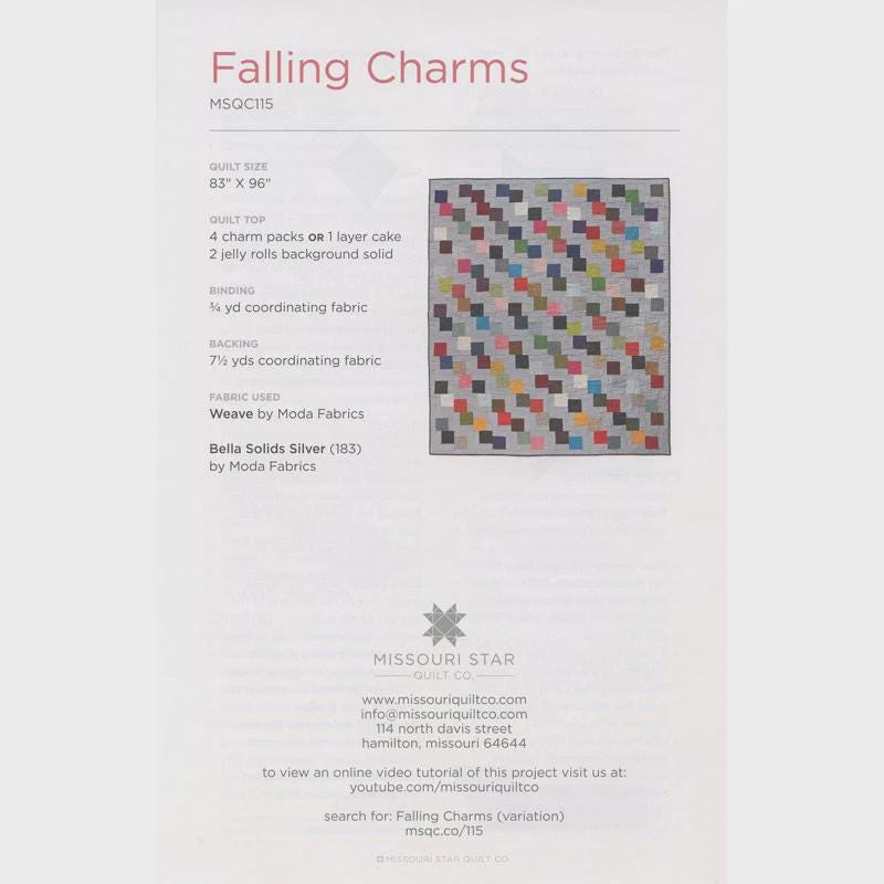 Falling Charms Quilt Pattern MSQC115 by Missouri Star - size 82" x 95" Printed Pattern Only