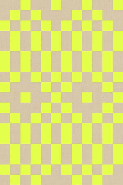 The image is a repeating pattern of yellow squares and beige squares, creating a visually striking and geometric design.