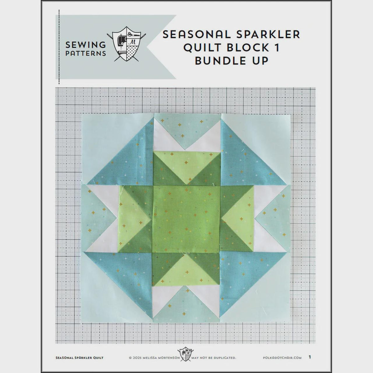 Seasonal Sparkler Printed Quilt Pattern by Melissa Mortenson of Polka Dot Chair finished size is 72" x 72"