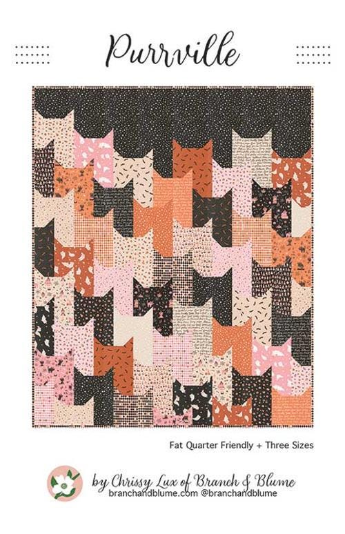 Purrville Quilt Pattern BNB 2516 by Chrissy Lux of Branch and Blume Printed Pattern Only