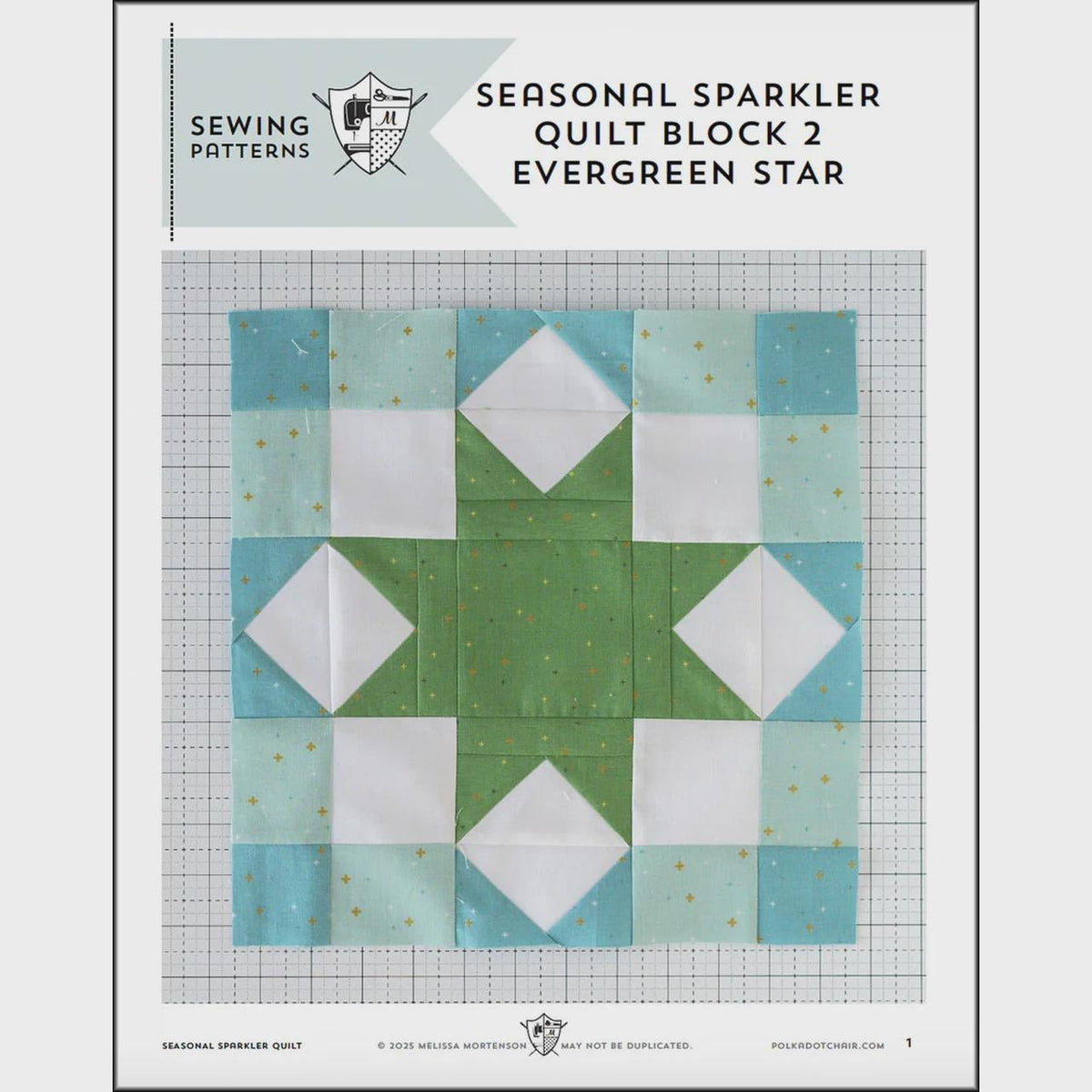 Seasonal Sparkler Printed Quilt Pattern by Melissa Mortenson of Polka Dot Chair finished size is 72" x 72"
