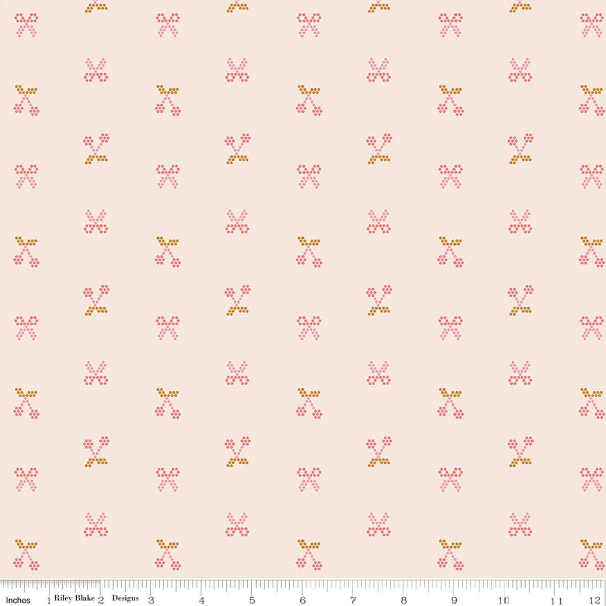 Sunsetridge Scissors Cherries Blush by Minki Kim for Riley Blake Designs C15733R-BLUSH