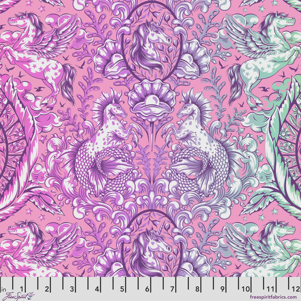 Legendary Pony Tales Wildorchid Yardage PWTP284.Wildorchid by Tula Pink Sold in 1/2 yard increment