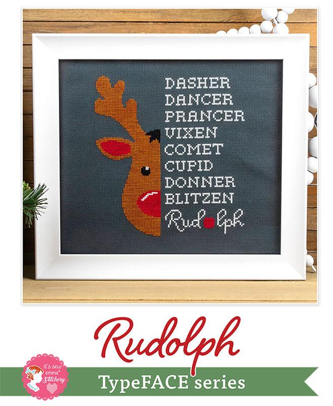Rudolph TypeFACE Series CROSS STITCH Pattern By It's Sew Emma ISE 468