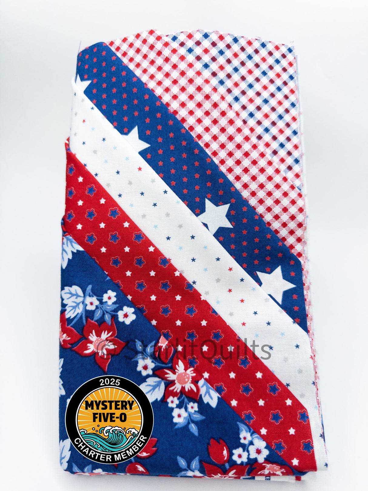 M50 Star Light Mini Mystery Bundle 6 Fat Quarters Stars and Stripes